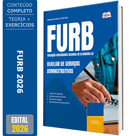 Apostila FURB SC 2026 - Auxiliar de Serviços Administrativos