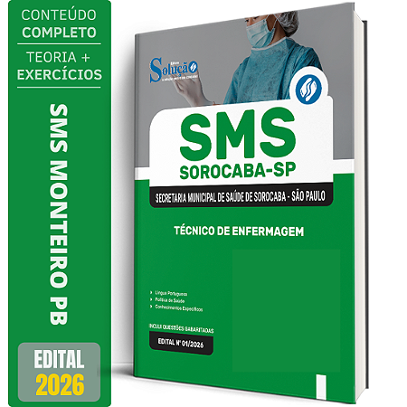 Apostila Prefeitura de Sorocaba SP 2026 - Técnico de Enfermagem