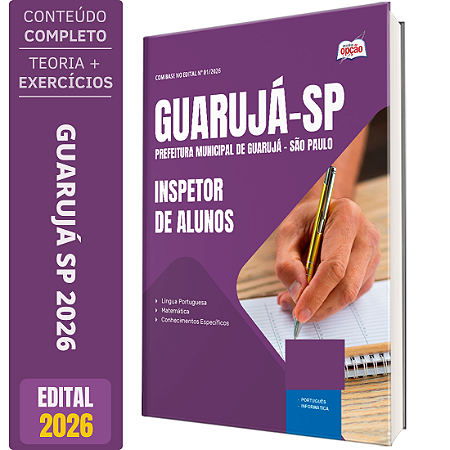 Apostila Prefeitura Guarujá SP 2026 - Inspetor de Alunos