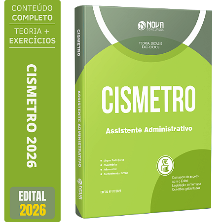 Apostila CISMETRO 2026 - Assistente Administrativo
