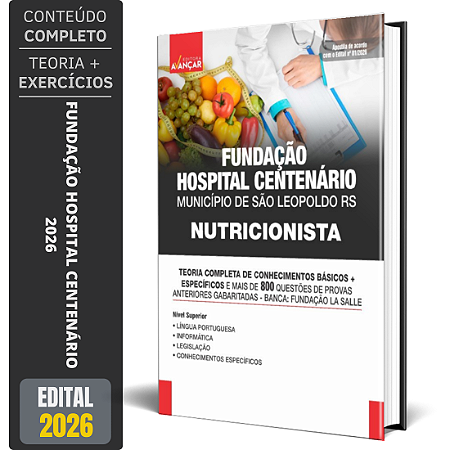Apostila Fundação Hospital Centenário 2026 - Nutricionista