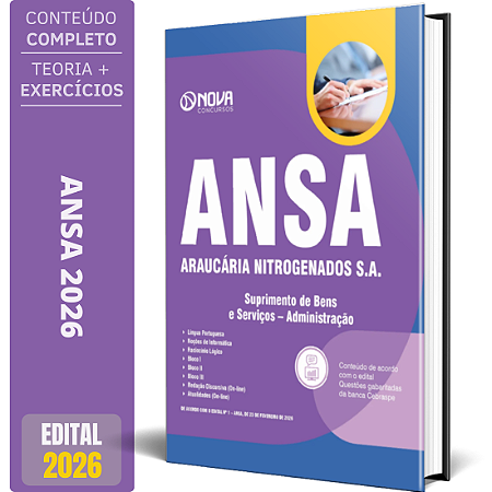 Apostila ANSA 2026 - Suprimento de Bens e Serviços - Administração