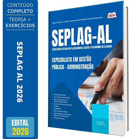 Apostila SEPLAG-AL 2026 - Especialista em Gestão Pública: Administração