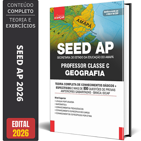 Apostila SEED AP 2026 PROFESSOR CLASSE C - GEOGRAFIA