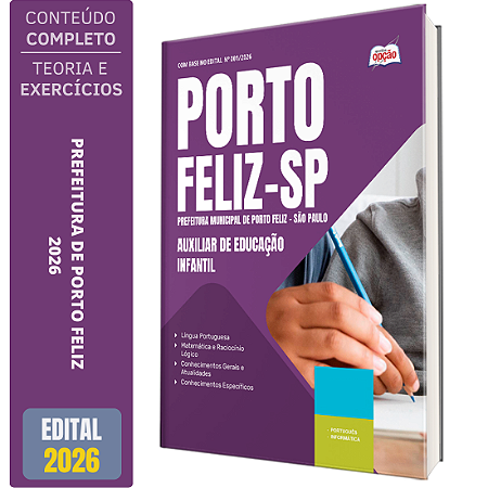 Apostila Prefeitura de Porto Feliz - SP 2026 - Auxiliar de Educação Infantil