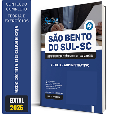 Apostila Prefeitura de São Bento do Sul SC 2026 - Auxiliar Administrativo