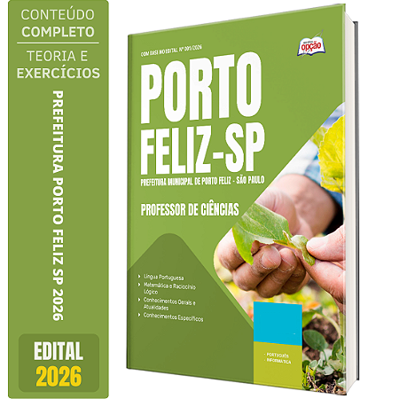 Apostila Prefeitura de Porto Feliz 2026 - Professor de Ciências