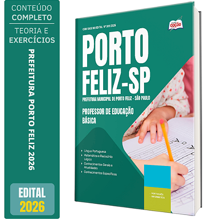 Apostila Prefeitura de Porto Feliz 2026 - Professor de Educação Básica 1