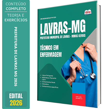 Apostila Prefeitura de Lavras MG 2026 - Técnico de Enfermagem