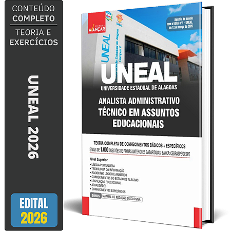 Apostila UNEAL 2026 - Analista Administrativo - Técnico em Assuntos Educacionais