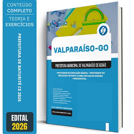 Apostila Valparaíso de Goiás GO 2026 - Professor de Educação Básica