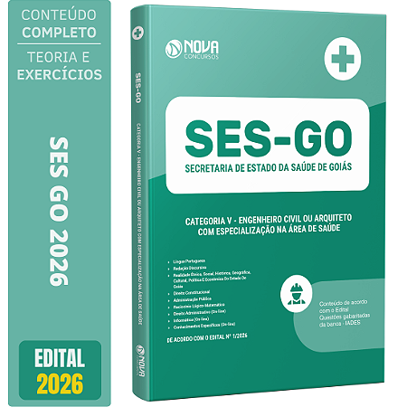 Apostila SES GO 2026 - Categoria 5: Engenheiro Civil ou Arquiteto com especialização na área de Saúde