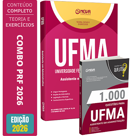Kit UFMA 2026 Apostila Assistente em Administração + Caderno de Questões