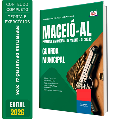 Apostila Prefeitura de Maceió AL 2026 - Guarda Civil Municipal