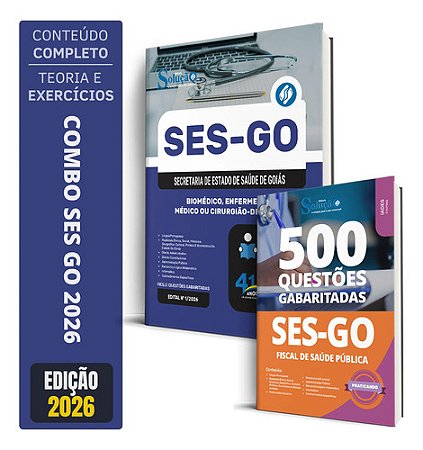 Kit Apostila SES GO 2026 - Biomedico + Caderno de Questoes