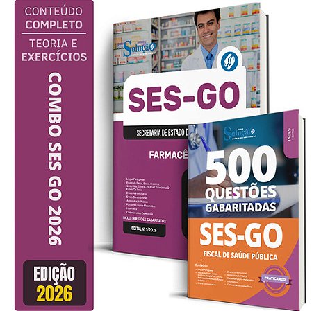 Kit Apostila SES GO 2026 - Categoria 2: Farmacêutico + Caderno de Questões