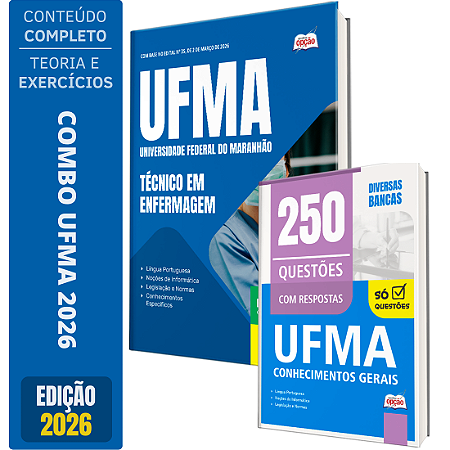 Kit Apostila UFMA 2026 - Técnico em Enfermagem + Caderno de Questões