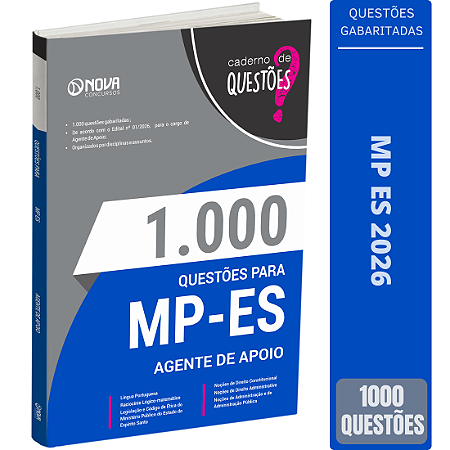 Livro 1000 Questões Gabaritadas para MP ES - Agente de Apoio