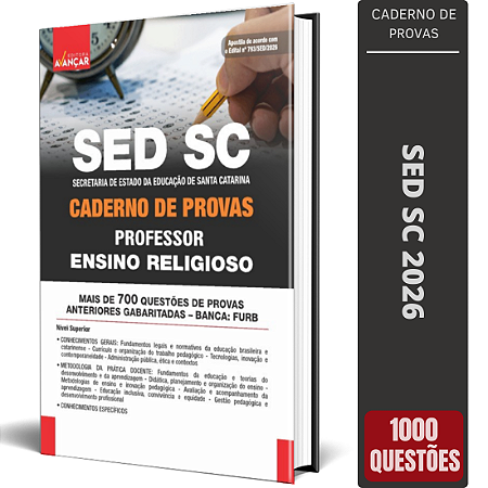 Caderno de Provas SED SC 2026 Professor - Ensino Religioso