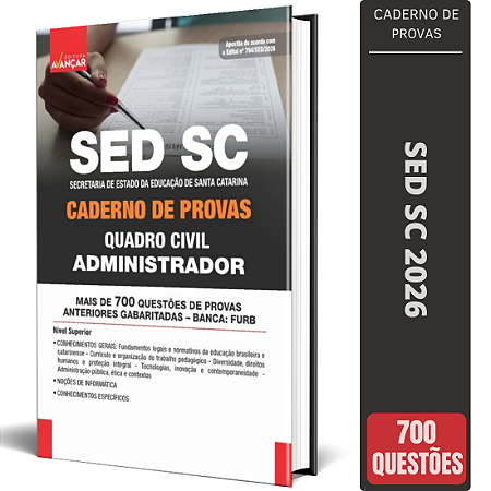 Caderno de Provas SED SC 2026 Quadro Civil - Administrador