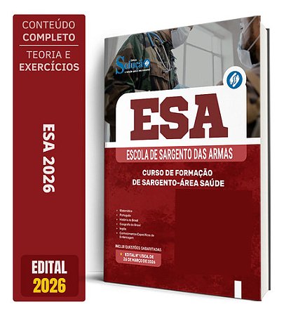 Apostila ESA 2026  Curso de Formação de Sargento - Área: Saúde