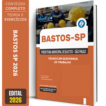 Apostila Prefeitura de Bastos SP 2026 - Técnico em Segurança do Trabalho