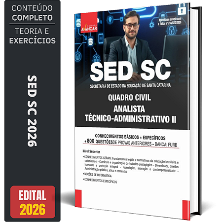 Apostila SED SC 2026 Quadro Civil - Técnico Administrativo 2