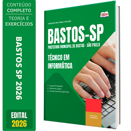 Apostila Prefeitura de Bastos SP 2026 - Técnico em Informática