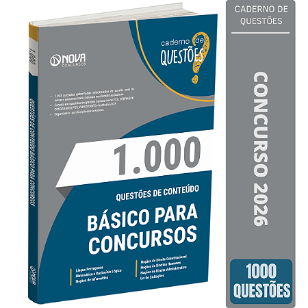 Livro 1.000 Questões Gabaritadas de Conteúdos Básicos para Concursos 2026