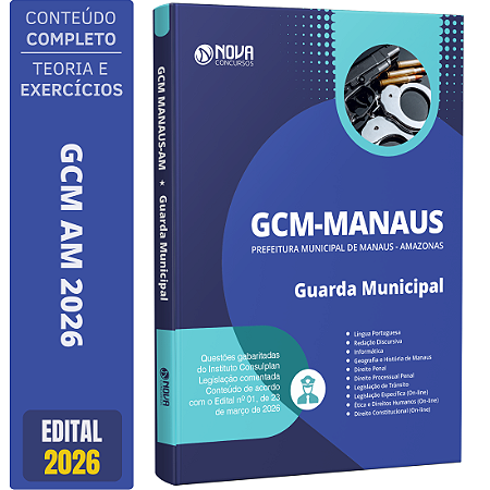 Apostila Prefeitura de Manaus AM 2026 - Guarda Municipal