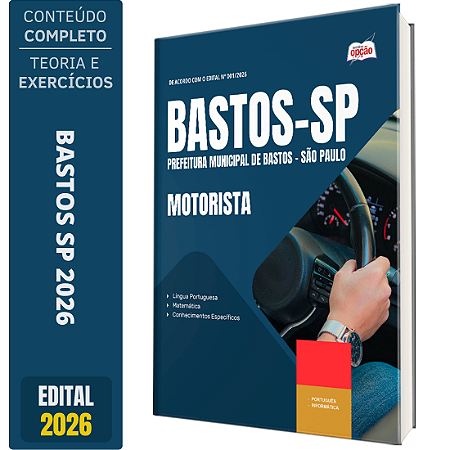 Apostila Prefeitura de Bastos SP 2026 - Motorista