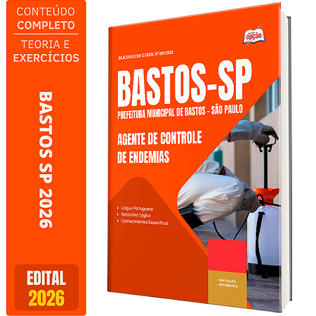 Apostila Prefeitura de Bastos SP 2026 - Agente de Controle de Endemias