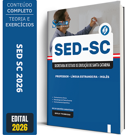 Apostila SED SC 2026 Professor - Língua Estrangeira - Inglês
