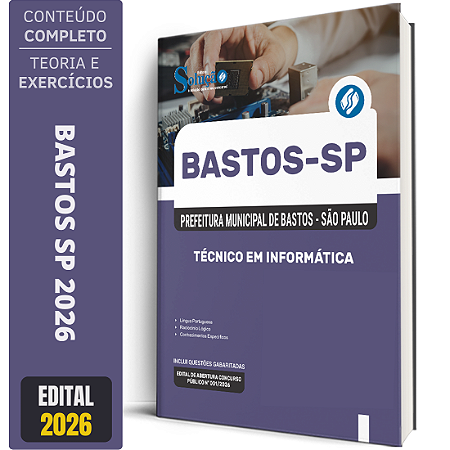 Apostila Prefeitura de Bastos SP 2026 - Técnico em Informática