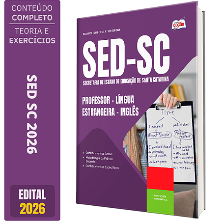 Apostila SED SC 2026 Professor - Língua Estrangeira - Inglês