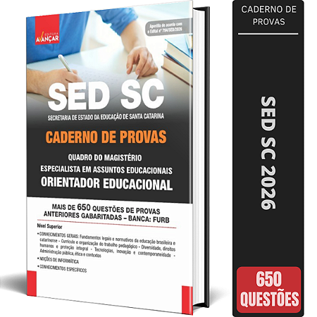 Caderno de Provas SED SC 2026 Quadro do Magistério – Orientador Educacional