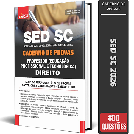 Caderno de Provas SED SC 2026 Professor - Direito