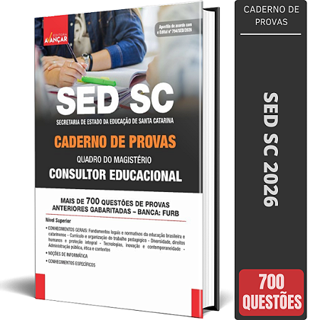 Caderno de Provas SED SC 2026 Quadro do Magistério – Consultor Educacional