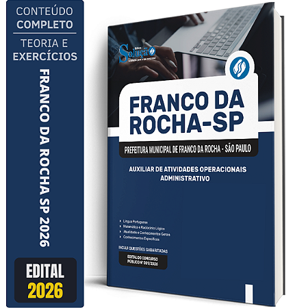 Apostila Prefeitura de Franco da Rocha SP 2026 Auxiliar de Atividades Operacionais - Administrativo