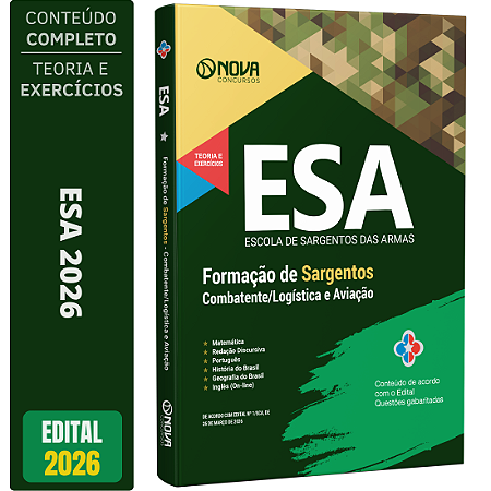 Apostila ESA 2026 Curso de Formação de Sargento - Combatente/Logística e Aviação