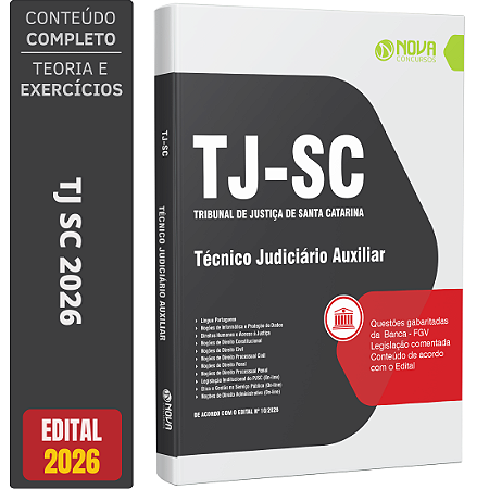 Apostila TJ SC 2026 - Técnico Judiciário Auxiliar