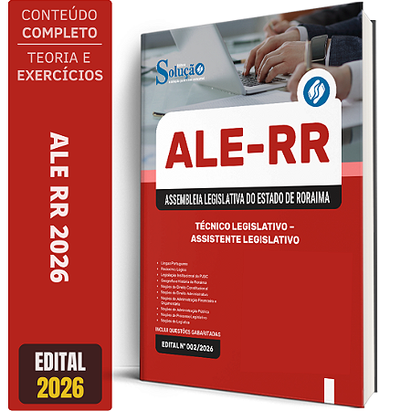 Apostila ALE RR 2026 Técnico Legislativo - Assistente Legislativo