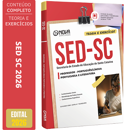 Apostila SED SC 2026 Professor - Língua Portuguesa e Literatura