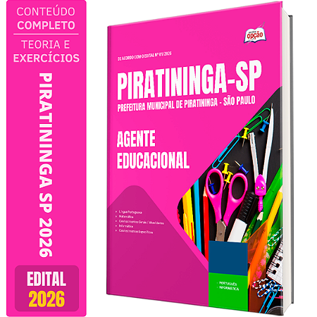Apostila Prefeitura de Piratininga SP 2026 - Agente Educacional