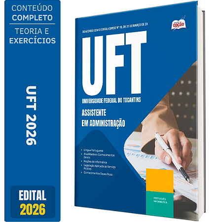Apostila UFT 2026 - Assistente em Administração