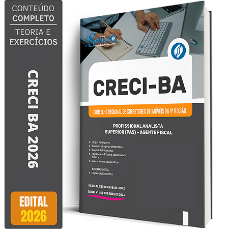 Apostila CRECI BA 2026 Profissional Analista Superior (PAS) - Agente Fiscal