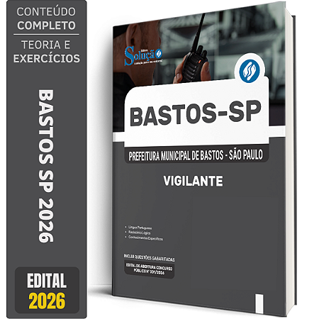 Apostila Prefeitura de Bastos SP 2026 - Vigilante