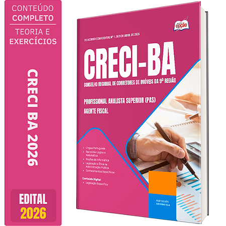 Apostila CRECI BA 2026 Profissional Analista Superior (PAS) - Agente Fiscal