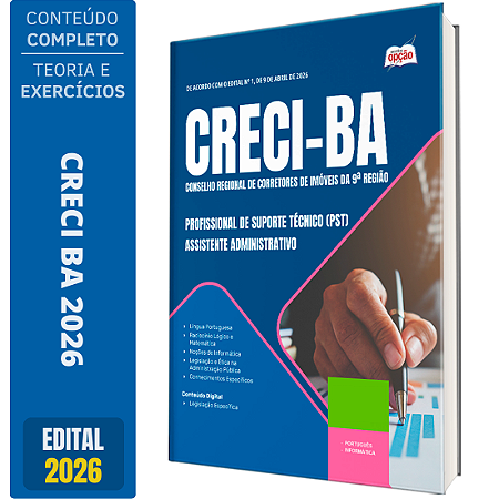 Apostila CRECI BA 2026 Profissional de Suporte Técnico (PST) - Assistente Administrativo