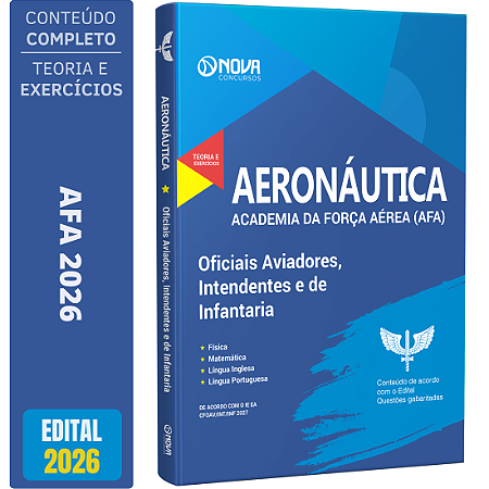 Apostila Aeronáutica do Brasil 2026 AFA - Oficiais Aviadores, Intendente e Infantaria